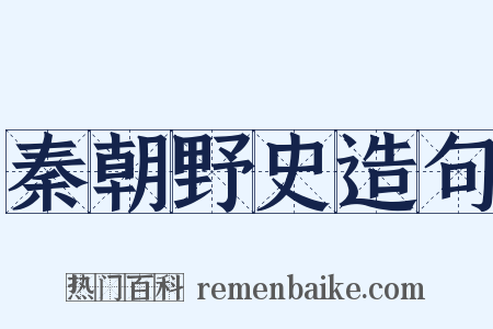 秦朝野史造句是什么意思的图片